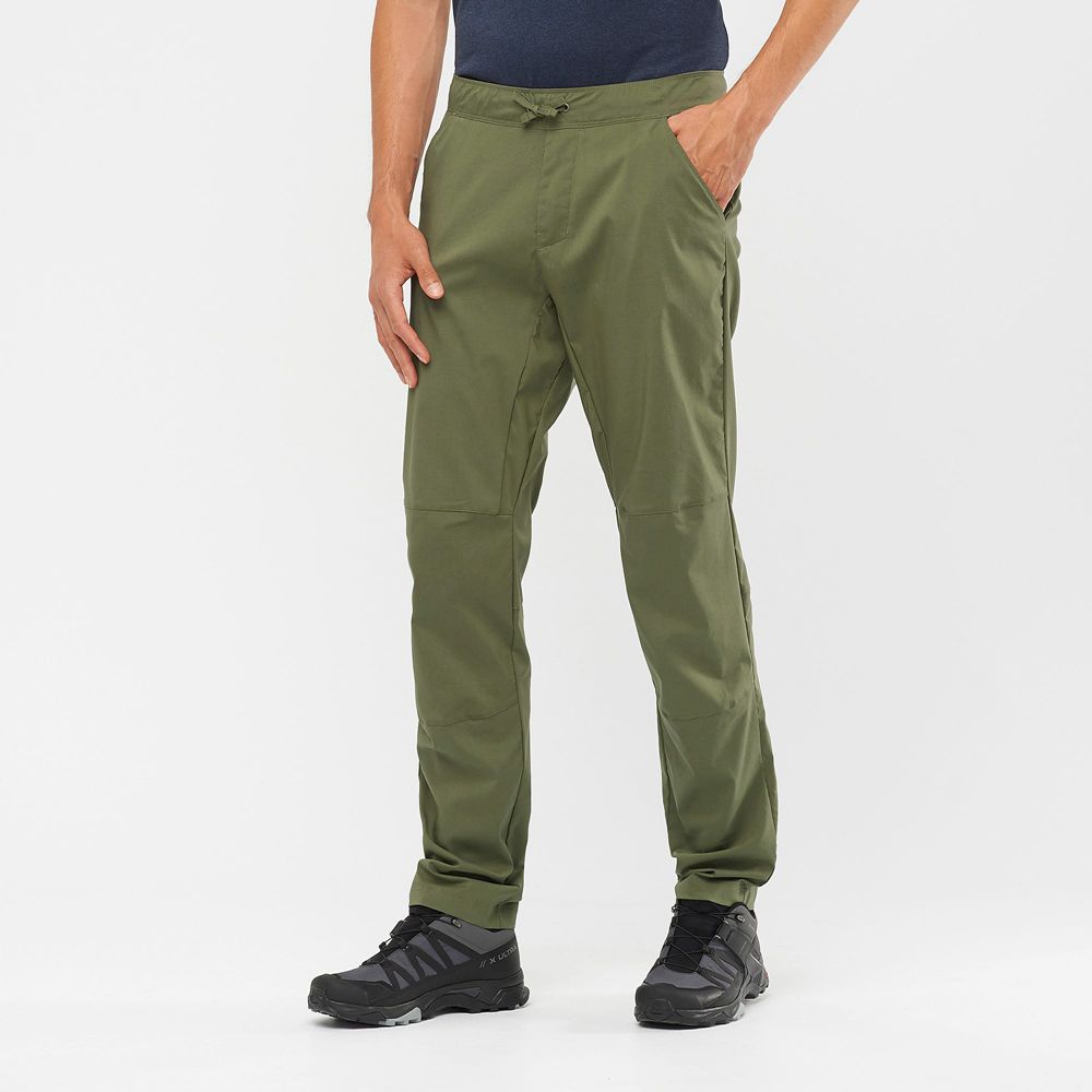 Salomon Singapore Mens Pants - OUTRACK TAPERED Olive | 20589-MBJN